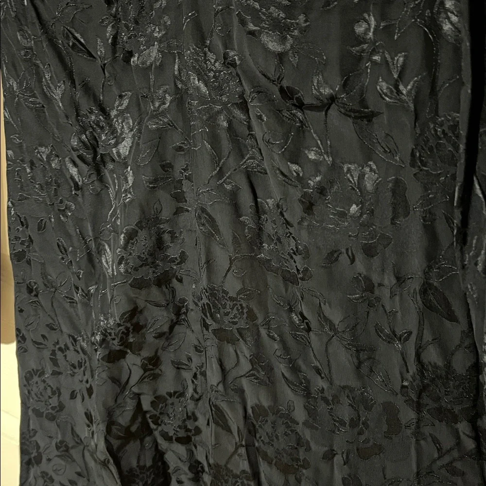 STAUD Black Floral Jacquard Midi Sofia Dress Ruched Bust, Sz 4 - Picture 8 of 15